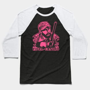 Fidel Castro's Anti-Capitalism Stance - Portrait Art Baseball T-Shirt